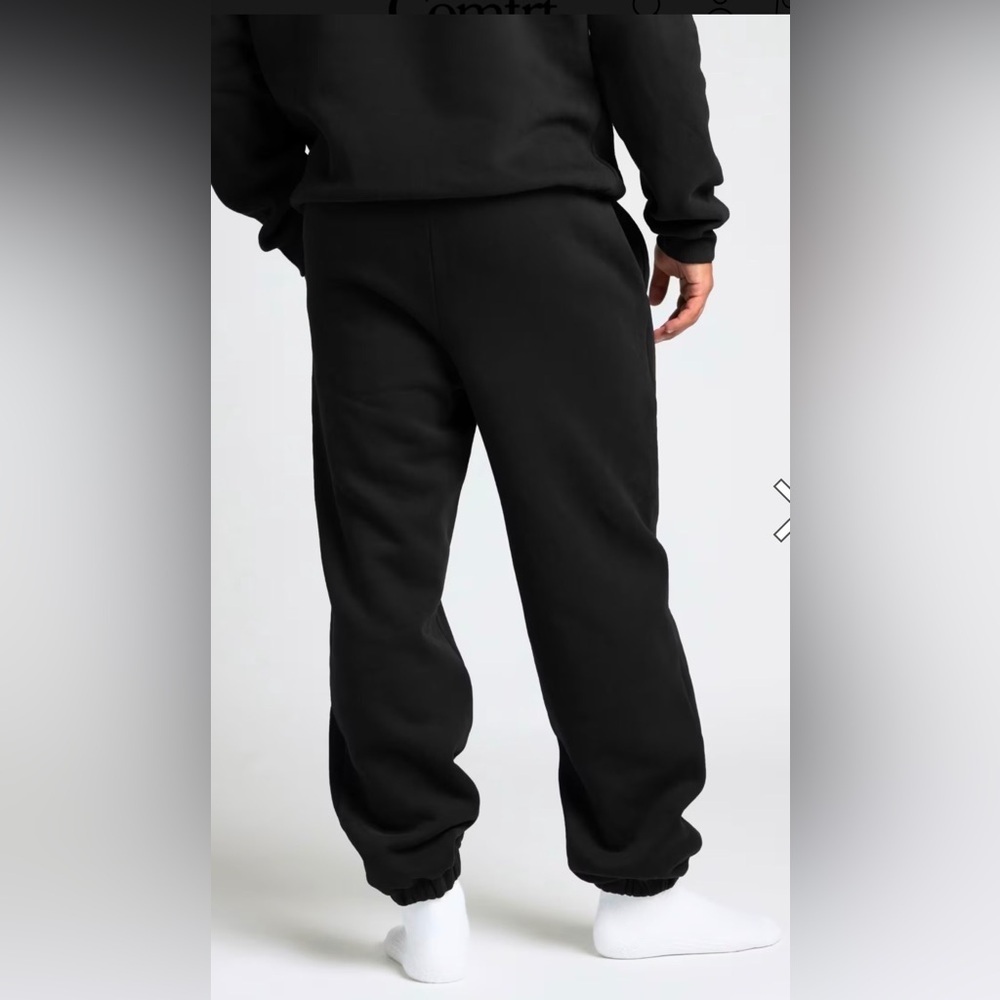 COMFRT Signature Sweatpants in Onyx Black Size Small Gorpcore Fleece Lounge - Picture 2 of 7